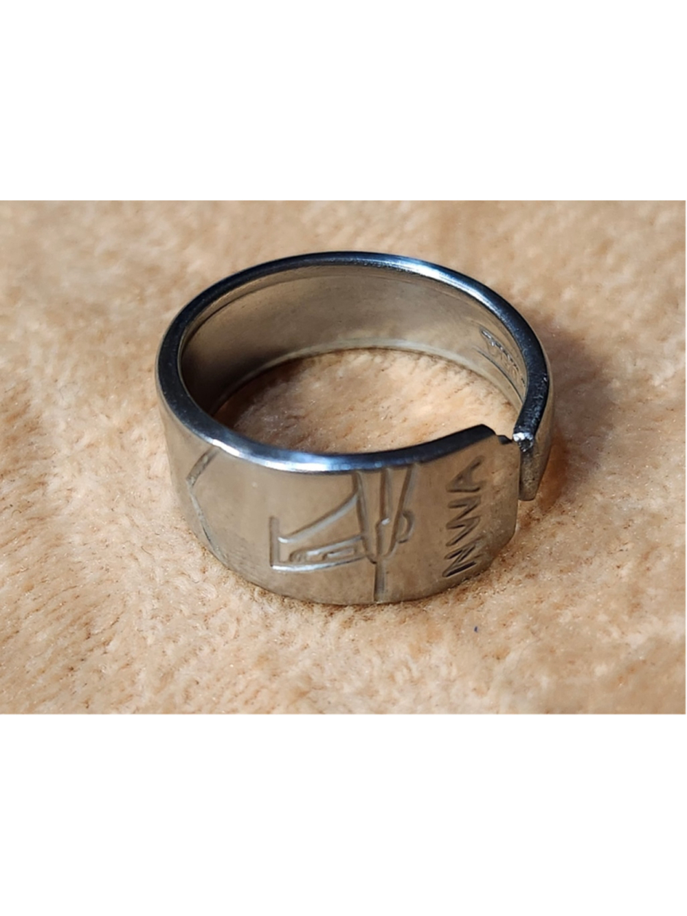 North West Airlines Stainless Steel Ring size 8 Silverwear Jewelry